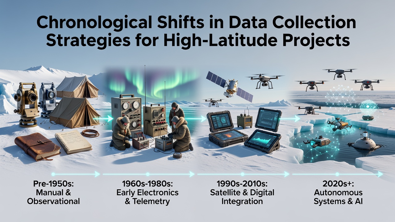 Modern automated sensors and drone equipment deployed at a high-latitude research site